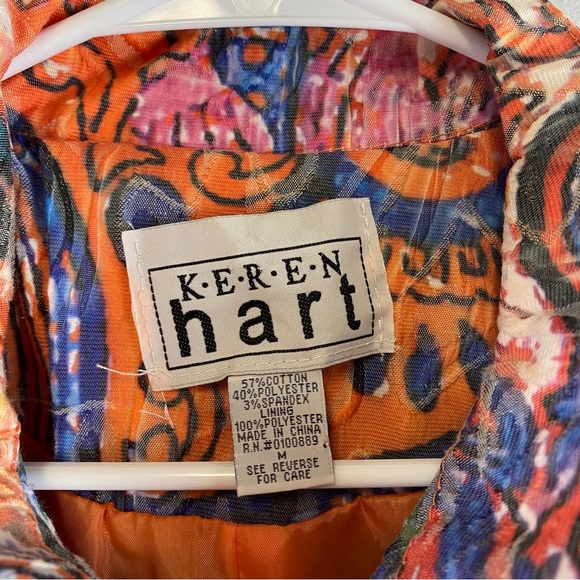 Vintage Keren Hart Floral Print Tapestry Womans Jacket Size Medium Colorful - Picture 5 of 13